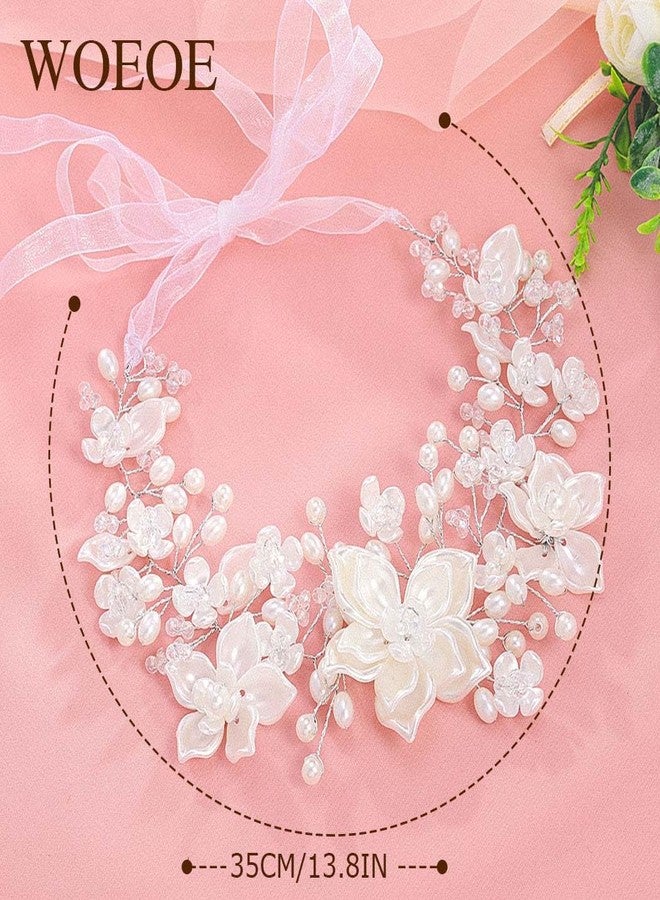 ووي طوق رأس مزين باللؤلؤ للفتيات الصغيرات، طوق رأس للمناولة الأولى، إكسسوارات شعر بيضاء للفتيات - Image 5