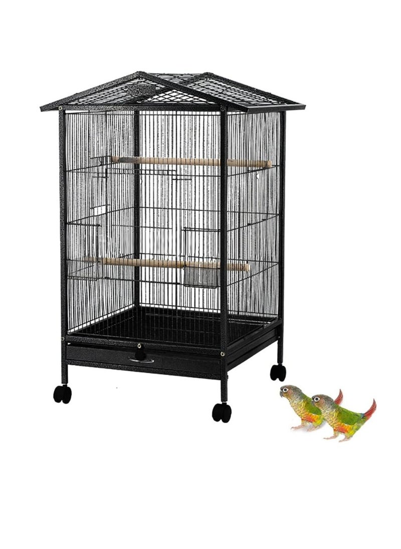 Arabest - Bird Cage Large Parrot Birdcage Breeding Big Pigeon Villa Parakeet Macaw with Wheels Stand Perch for Small Medium Large Birds - Image 1