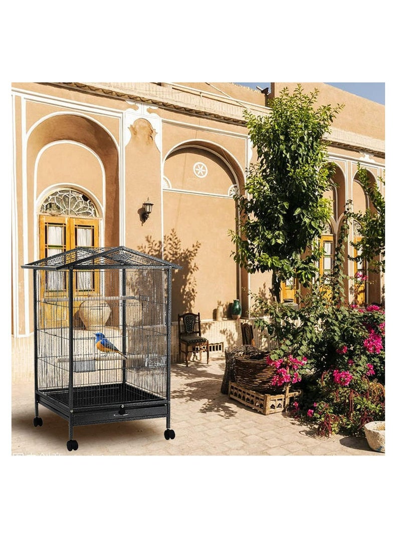 Arabest - Bird Cage Large Parrot Birdcage Breeding Big Pigeon Villa Parakeet Macaw with Wheels Stand Perch for Small Medium Large Birds - Image 1