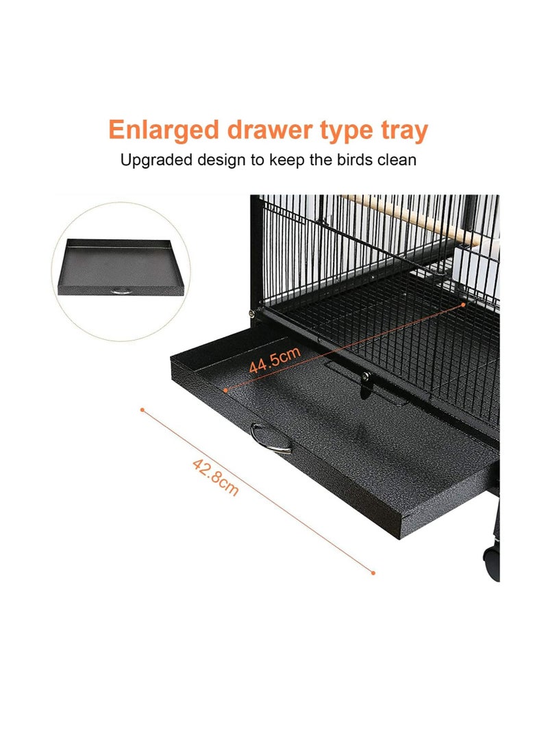 Arabest - Bird Cage Large Parrot Birdcage Breeding Big Pigeon Villa Parakeet Macaw with Wheels Stand Perch for Small Medium Large Birds - Image 1