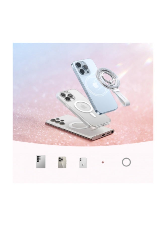 جوي روم Magnetic Metal Ring Joyroom JR-ZS425 Glitter, Universal, White SILVER - Image 3