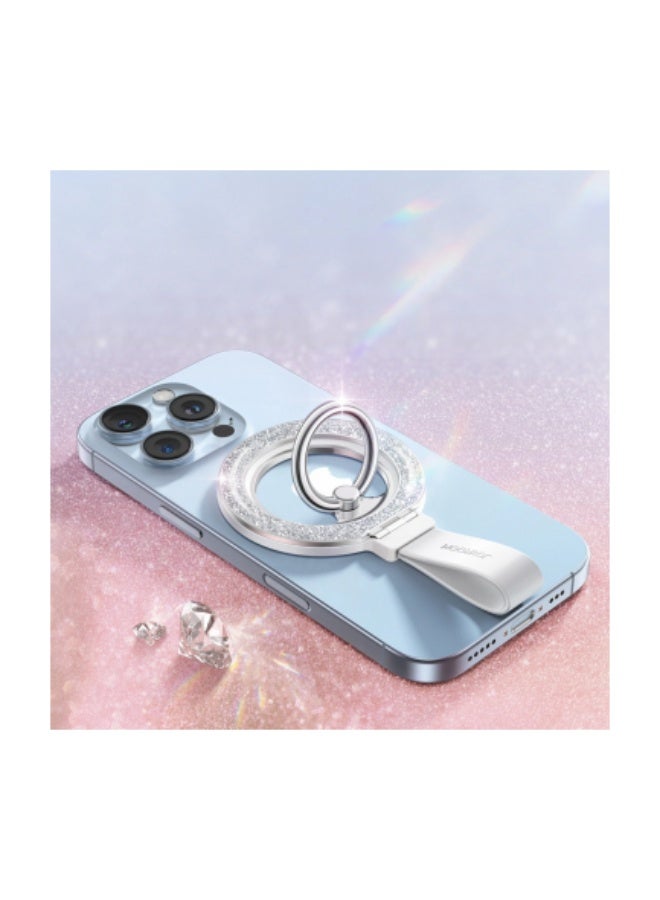 جوي روم Magnetic Metal Ring Joyroom JR-ZS425 Glitter, Universal, White SILVER - Image 4