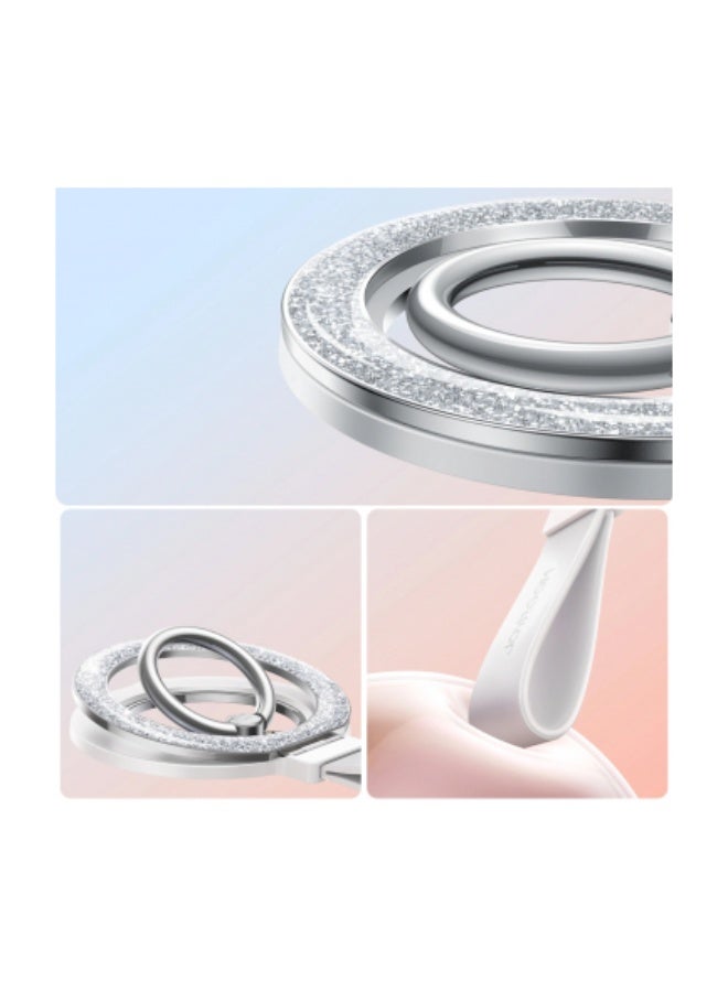 جوي روم Magnetic Metal Ring Joyroom JR-ZS425 Glitter, Universal, White SILVER - Image 5