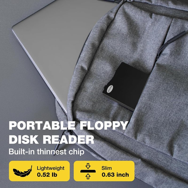 RAAYOO Floppy Disk Reader USB Type A/C Floppy Disk Drive/Player/Converter External 3.5 inch 1.44 MB Floppy Disc Reader Compatible with Windows 11/10/8/7/XP/2000 PC Laptop and Desktop - Image 5
