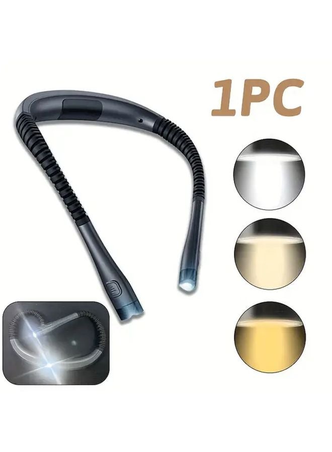 1pc Reading Neck Lamp 2LED Rechargeable USB Hands Free Adjustable Brightness - Image 1