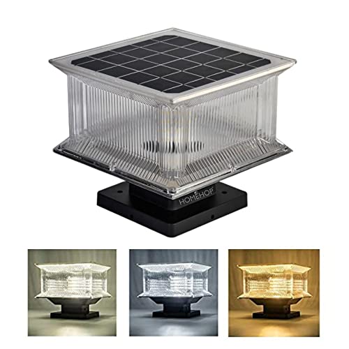 Homehop 15W Solar LED Main Gate Light for Home Garden Outdoor Waterproof Pillar Wall Lamp for Garden (Multi Colour, Square,Aluminium) - Image 1