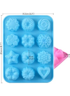 12-Cavity Flowers Silicone Cake Molds Soap Mold Cake Jelly Candy Making Moulds Handmade DIY Chocolate Mold - pzsku/Z192E4D45922F748A2571Z/45/_/1720103946/4c0b9b08-418d-415f-ad8e-e2170367c6ee