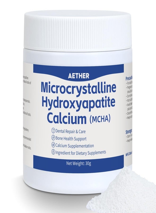 AETHER Microcrystalline Hydroxyapatite (MCHA) Powder, Non-Nano Natural Calcium Phosphate, Bovine-Derived Raw Ingredient, Fine Powder for Formulation & DIY Use, 1.06 oz (30g) - Image 1