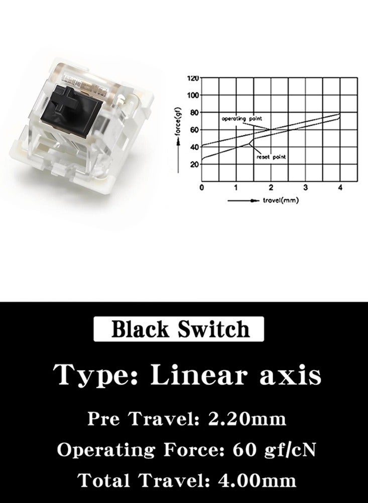 general 110Pcs 3-pin Linear Tactile Click Switch Mechanical Keyboard Black Switch Outemu Keyboard Switch - Image 2