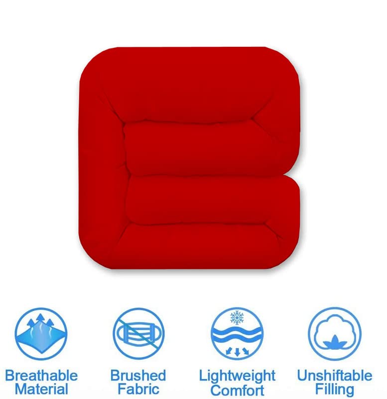 Texlux Soft Microfiber Filling 500 GSM Heavy ComforterDuvet Single Size 60x90 for Heavy Winter Red Single 60x90 - Image 2