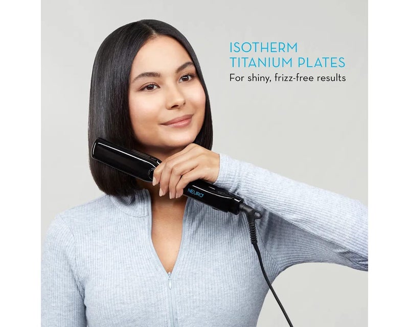 Neuro نيرو من بول ميتشل مكواة مسطحة من التيتانيوم السلس، إعدادات حرارة قابلة للتعديل، للتنعيم + الاستقامة المتقدمة، 1.25" - Image 2