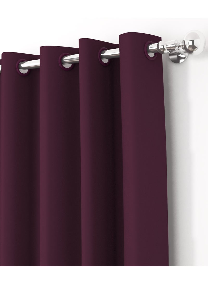 Story@Home Blackout Window Curtains, for Living/Bedroom. Premium Faux Silk, Rich Polyester. Light Blocking, Thermal Insulation, Noise Reduction. Grommet. Solid Purple, 2 Panels, 152cm/5ft - Image 2