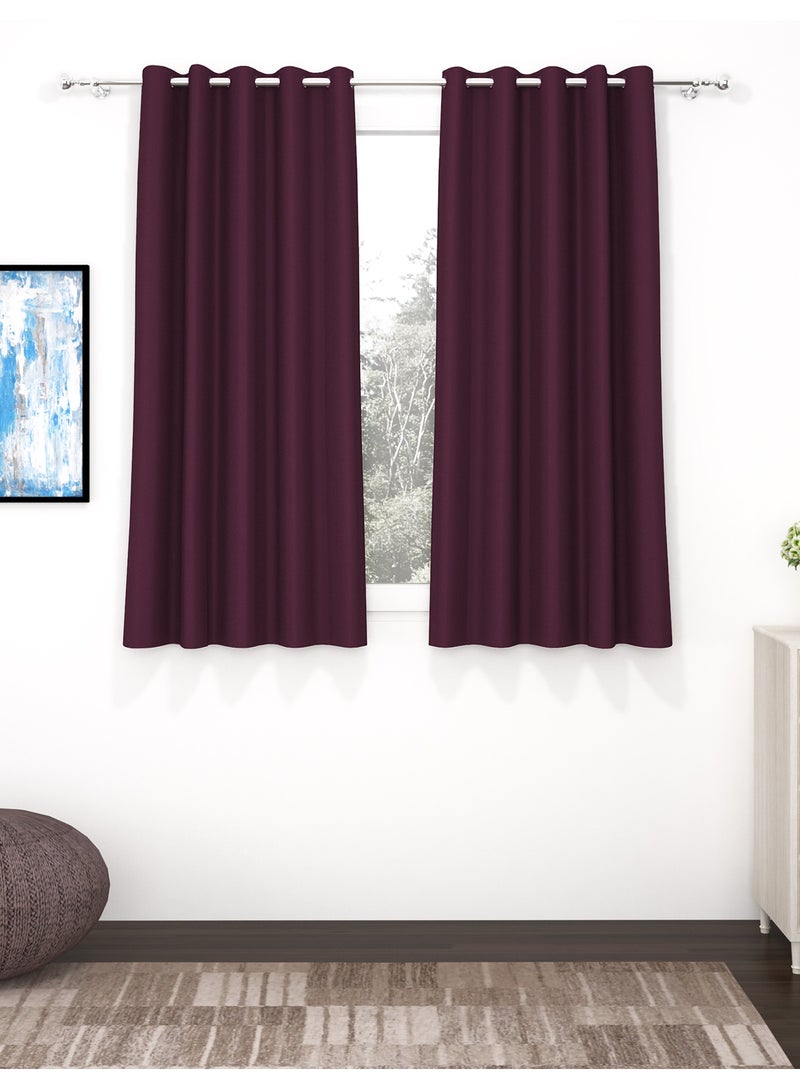 Story@Home Blackout Window Curtains, for Living/Bedroom. Premium Faux Silk, Rich Polyester. Light Blocking, Thermal Insulation, Noise Reduction. Grommet. Solid Purple, 2 Panels, 152cm/5ft - Image 1