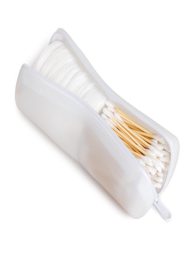 Visfresh Cotton Round Swab Travel Case, 2 in 1 Portable Hair Accessories Organizer, Hair Tie and Bobby Pin Holder, Travel Qtips Case, Purse Organization, Floss Holder - Image 1
