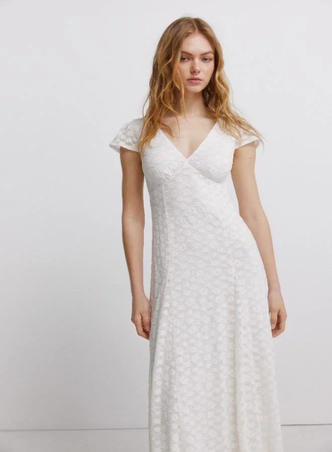 Springfield  Lace V-neck dress for Women | Best Price UAE