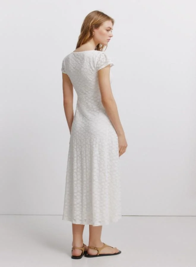 Springfield  Lace V-neck dress for Women | Best Price UAE