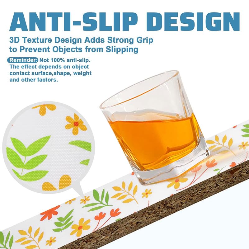 STYEVA Printed Anti-Slip Shelf Liner Mat Sheet for Drawers, Shelves, Tables, Cupboards, Fridge, Kitchen, Home, and Office - 45 CM X 5 M (Floral Design) - Image 3
