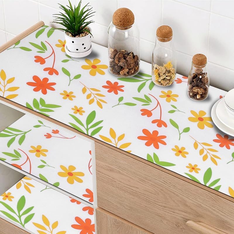 STYEVA Printed Anti-Slip Shelf Liner Mat Sheet for Drawers, Shelves, Tables, Cupboards, Fridge, Kitchen, Home, and Office - 45 CM X 5 M (Floral Design) - Image 4