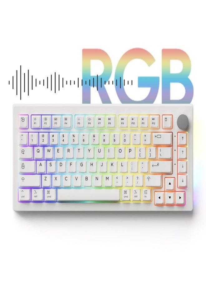 Akko 5075B Plus Air 75% Mechanical Keyboard Gasket Mount Hot Swappable RGB Wireless/Bluetooth/Wired Gaming Keyboard with PBT Dye-Sub Cherry Profile Keycaps for Mac/Win/Web（V3 Piano Pro Switch） - Image 3