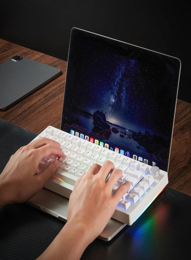 Akko 5075B Plus Air 75% Mechanical Keyboard Gasket Mount Hot Swappable RGB Wireless/Bluetooth/Wired Gaming Keyboard with PBT Dye-Sub Cherry Profile Keycaps for Mac/Win/Web（V3 Piano Pro Switch） - Image 5