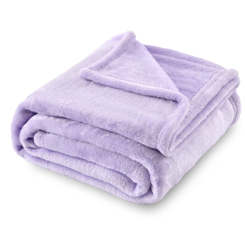 SOCHOW Flannel Fleece Blanket Twin Size All Season Lightweight Super Soft Cozy Blanket for Bed or Couch 60x80 inches Lilac
