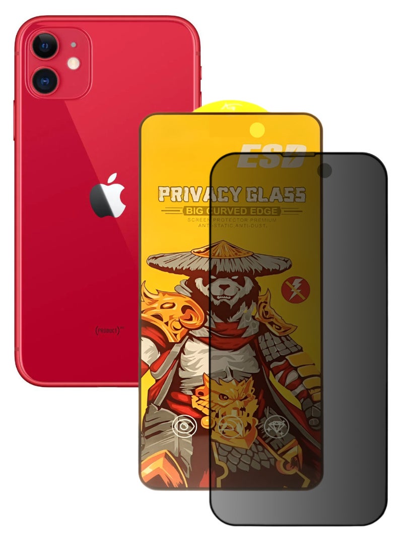 ESD Tempered Dustproof Privacy Glass Screen Protector Compatible For iPhone 11 - Image 1