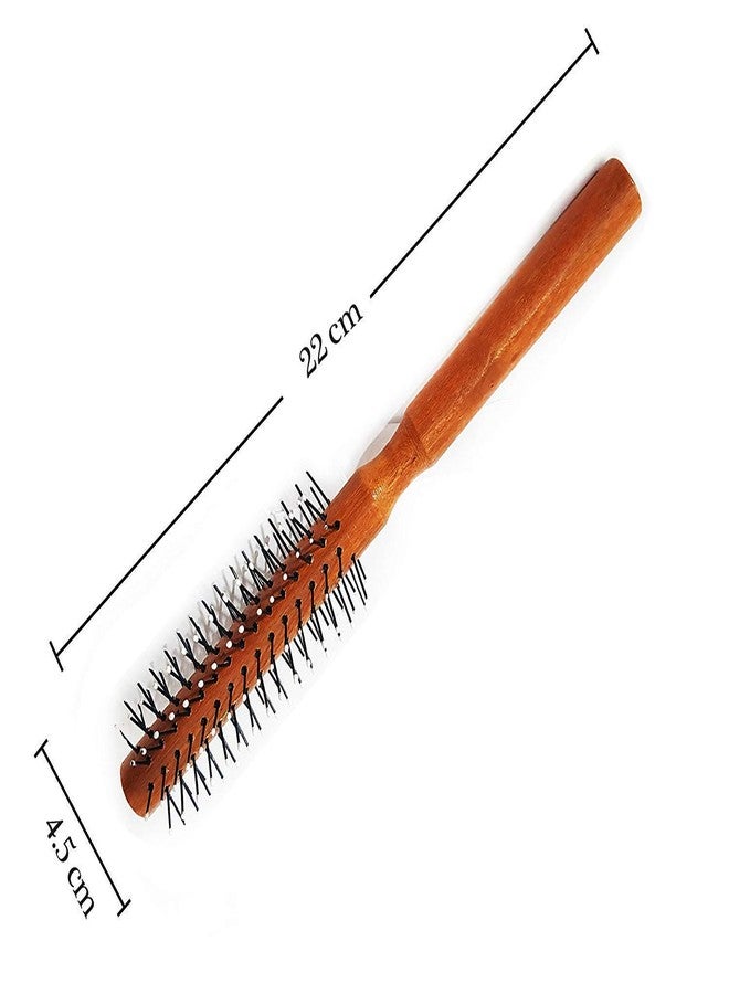 Ekan Professional Round Wooden Handel Hair Brush Hair Comb For Men & Women, 20 Gram pack of 1 - Image 2