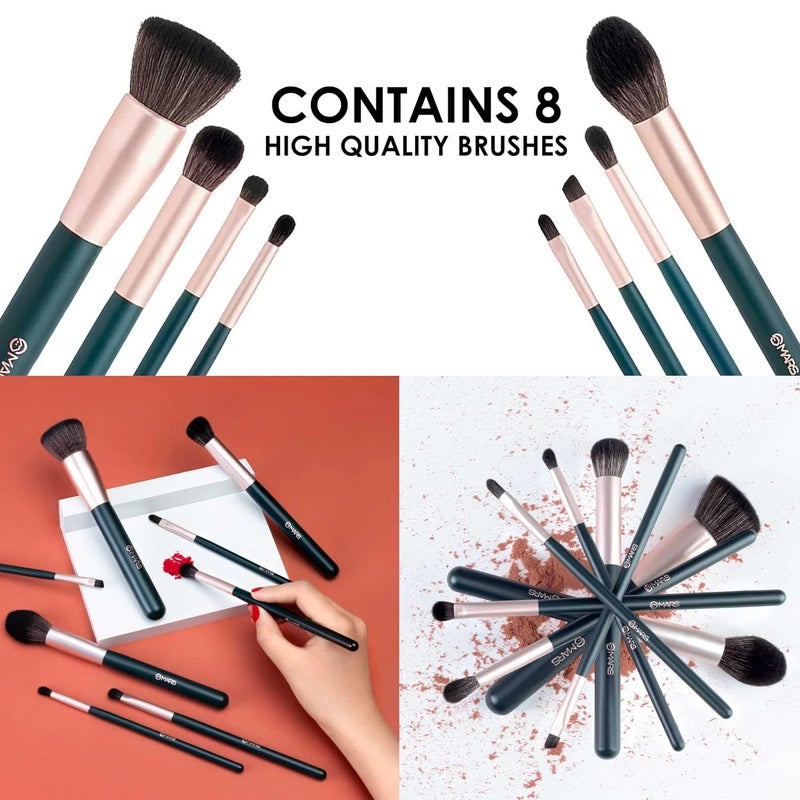 Mars مجموعة فرش ميس أدوات تيتان من 8 مع حامل | مجموعة فرش مكياج الوجه مع شعيرات فائقة النعومة (عبوة من 8) - Image 5