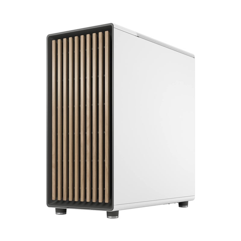 Fractal Design North Chalk White - Genuine Oak Wood Front - Mesh Side Panels - Two 140mm Aspect PWM Fans Included - Type C USB - ATX Airflow Mid Tower PC Gaming Case - Image 4