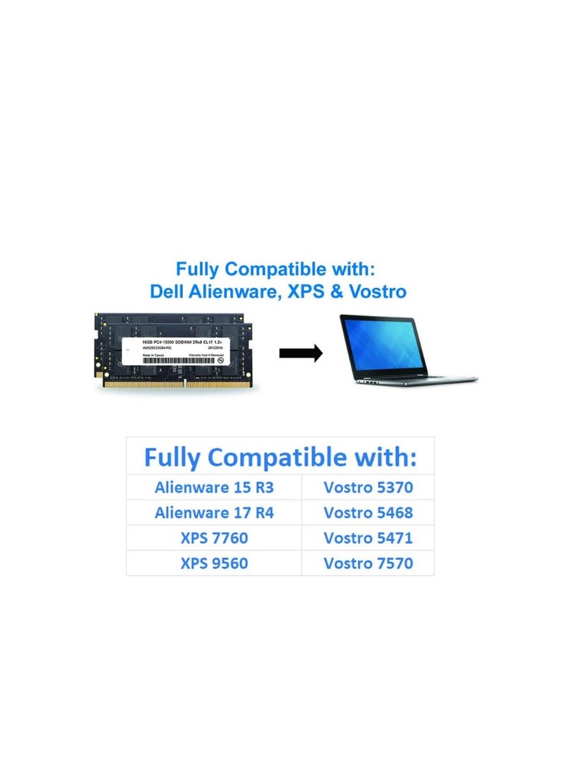 Generic 32GB (2x16GB) DDR4 2400MHz Laptop Memory Upgrade – Compatible with Dell Alienware, Inspiron, Latitude, Optiplex, Precision, Vostro & XPS  - Image 2