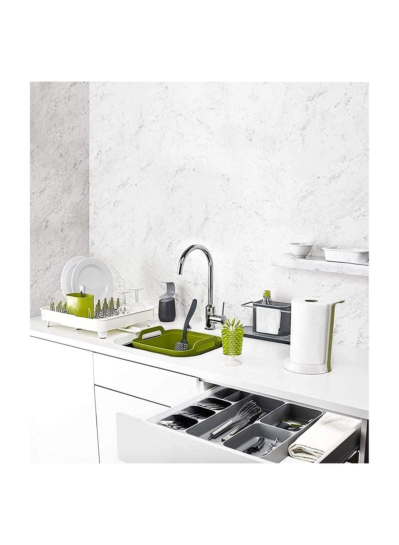 نيبمينينت Sink Caddy Kitchen Organizer Sponge Holder Dishwasher, Cleaning Products Organiser Area Organiser,-Safe, Large, Gray - Image 4