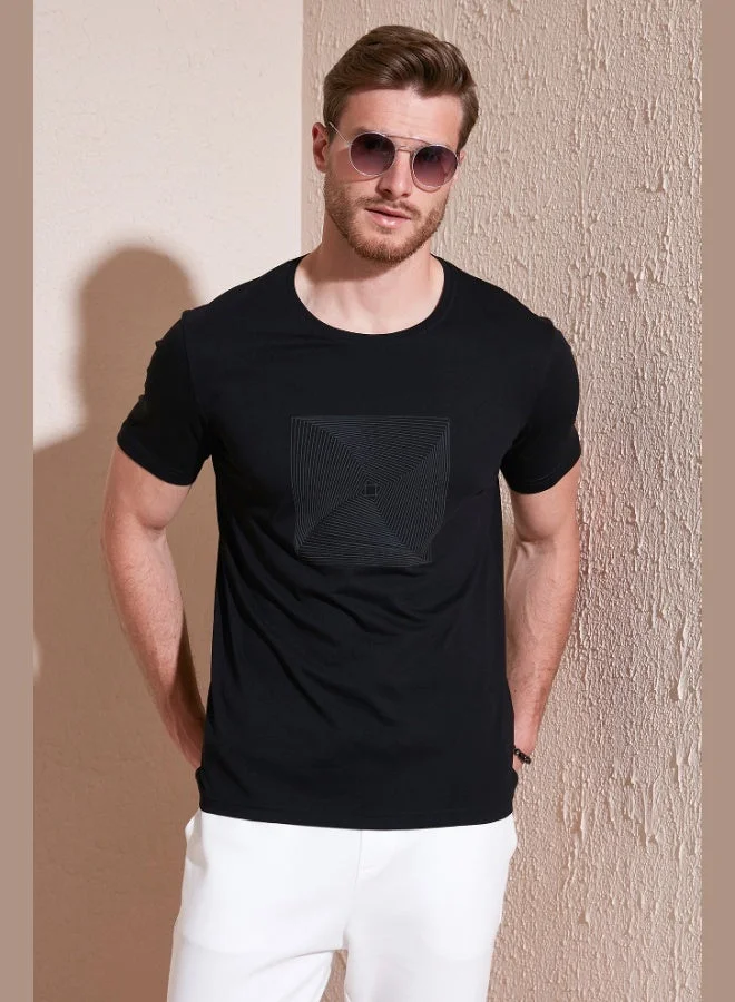 Buratti  Buratti Cotton Slim Fit Crew Neck T Shirt Men's T SHIRT 646R7940  | Best Price UAE