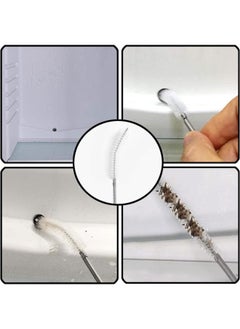 EasyLife Flexible Tube Cleaning Brush, Stainless Steel Fridge Cleaner Nylon Fridge Drain Hole Cleaning Tool Drain Pipe Cleaning Brush with Sticky Hook for Kitchen Fridge Drain Pipe  - Image 5