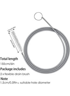 EasyLife Flexible Tube Cleaning Brush, Stainless Steel Fridge Cleaner Nylon Fridge Drain Hole Cleaning Tool Drain Pipe Cleaning Brush with Sticky Hook for Kitchen Fridge Drain Pipe  - Image 2