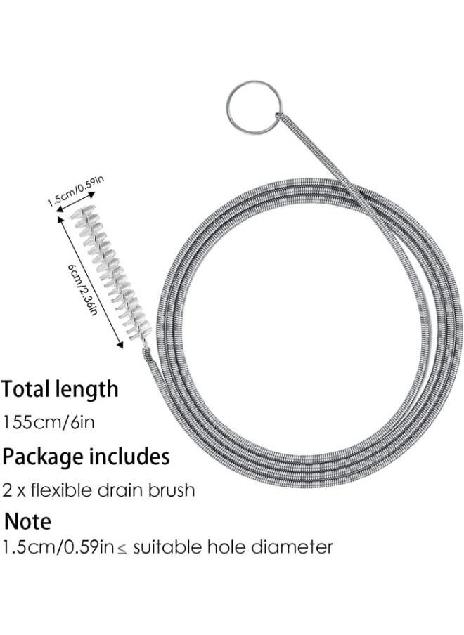 EasyLife - Flexible Tube Cleaning Brush, Stainless Steel Fridge Cleaner Nylon Fridge Drain Hole Cleaning Tool Drain Pipe Cleaning Brush with Sticky Hook for Kitchen Fridge Drain Pipe - Image 1