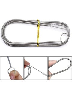EasyLife Flexible Tube Cleaning Brush, Stainless Steel Fridge Cleaner Nylon Fridge Drain Hole Cleaning Tool Drain Pipe Cleaning Brush with Sticky Hook for Kitchen Fridge Drain Pipe  - Image 3