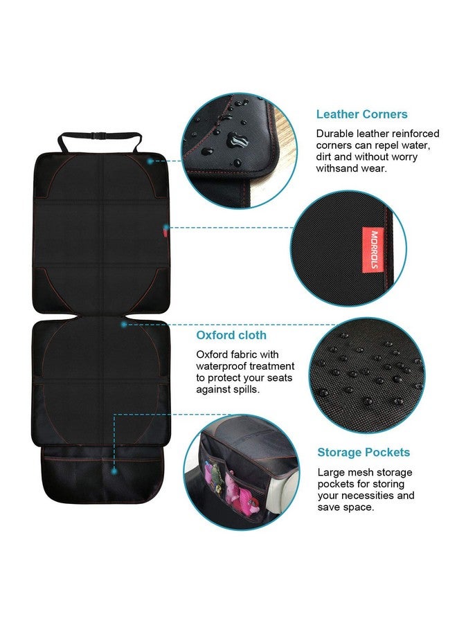 MORROLS Car Seat Protector, 2 Pack Carseat Protector with Thick Padding, Baby/Pets for Child Car Seat-Mesh Pockets-Waterproof-Universal Size(Black) - Image 5