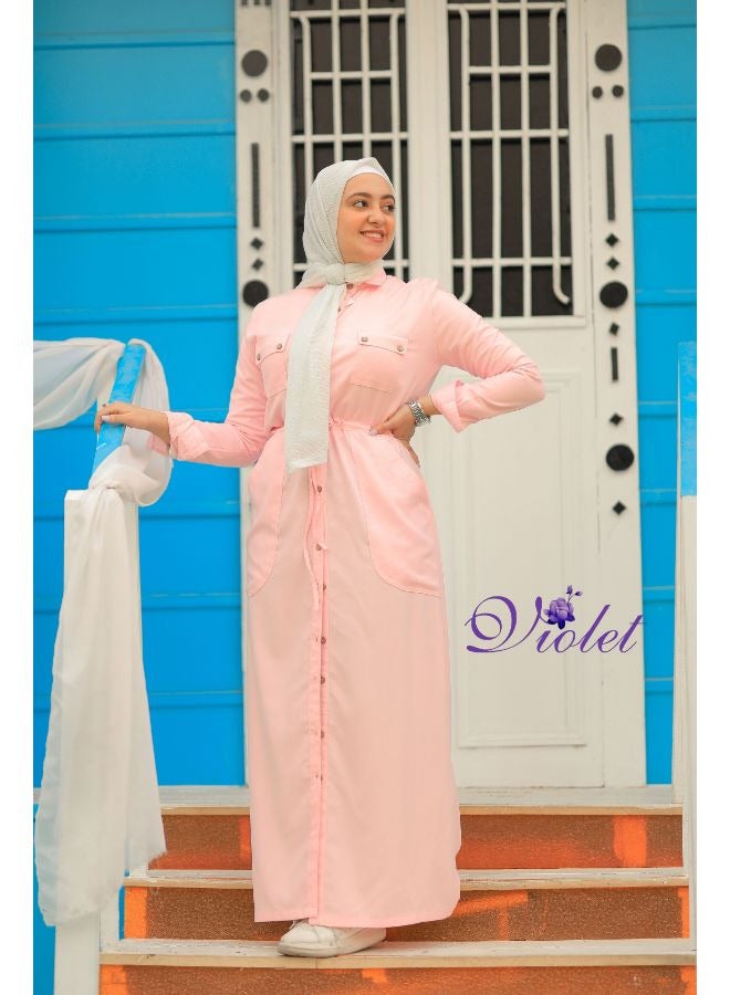 Puritopia Pink Maxi shirt dress  - Image 3