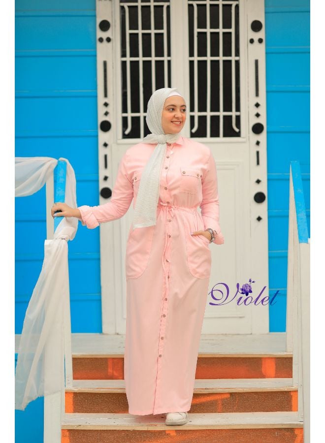 Puritopia Pink Maxi shirt dress  - Image 1