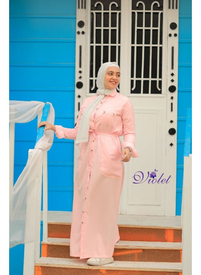 Puritopia Pink Maxi shirt dress  - Image 2