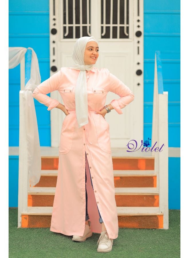 Puritopia Pink Maxi shirt dress  - Image 5