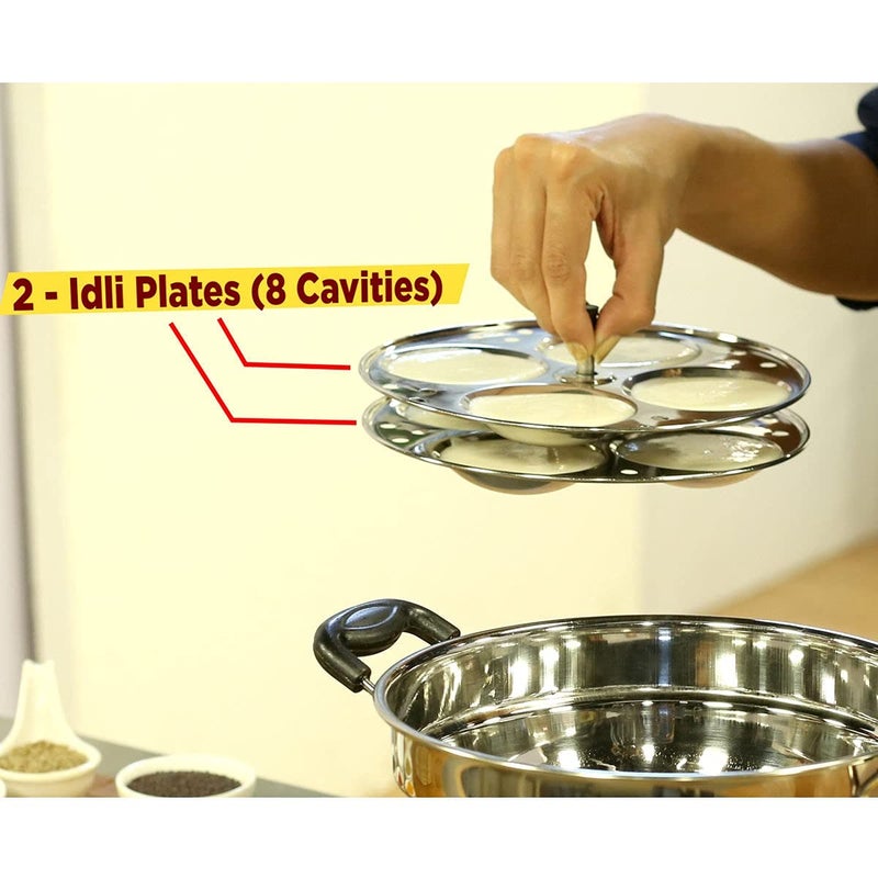 Klassi Kichen 3 in 1 Multi Kadhai Idli Maker Steamer RED - Image 4