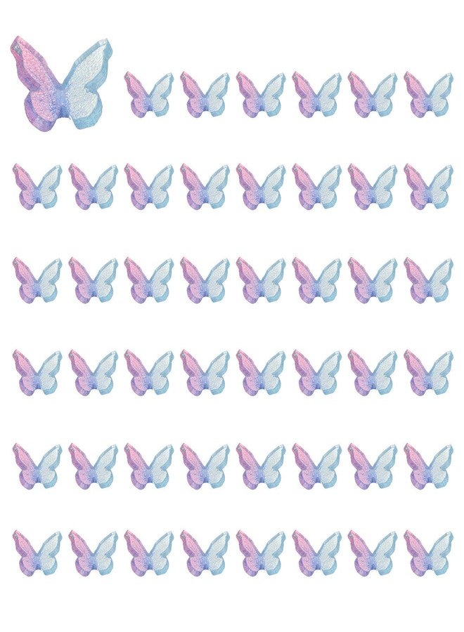 CoCud Mini Resin Butterflies, 0.31" Length, Resin Miniature Dollhouse Accessories Pink Blue - (Applications: for Crafts Nail Art Fairy Micro Landscaping Ornament) 50-Pieces - Image 1
