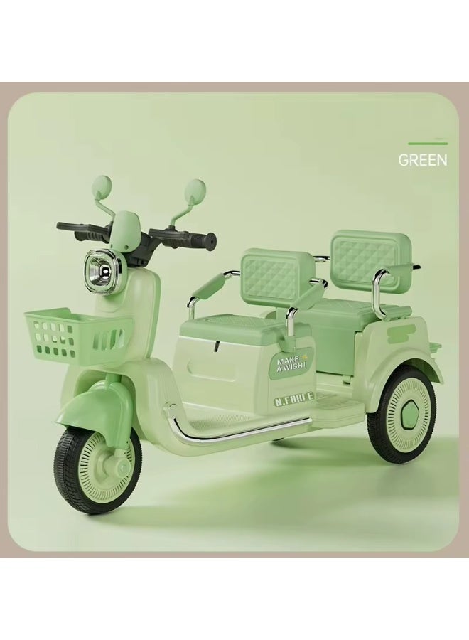 Electric Motorcycle Tricycle for Children Aged 2- Years Old Has a 6.7V Battery Dual Drive Car with 2 Seats. - Image 1