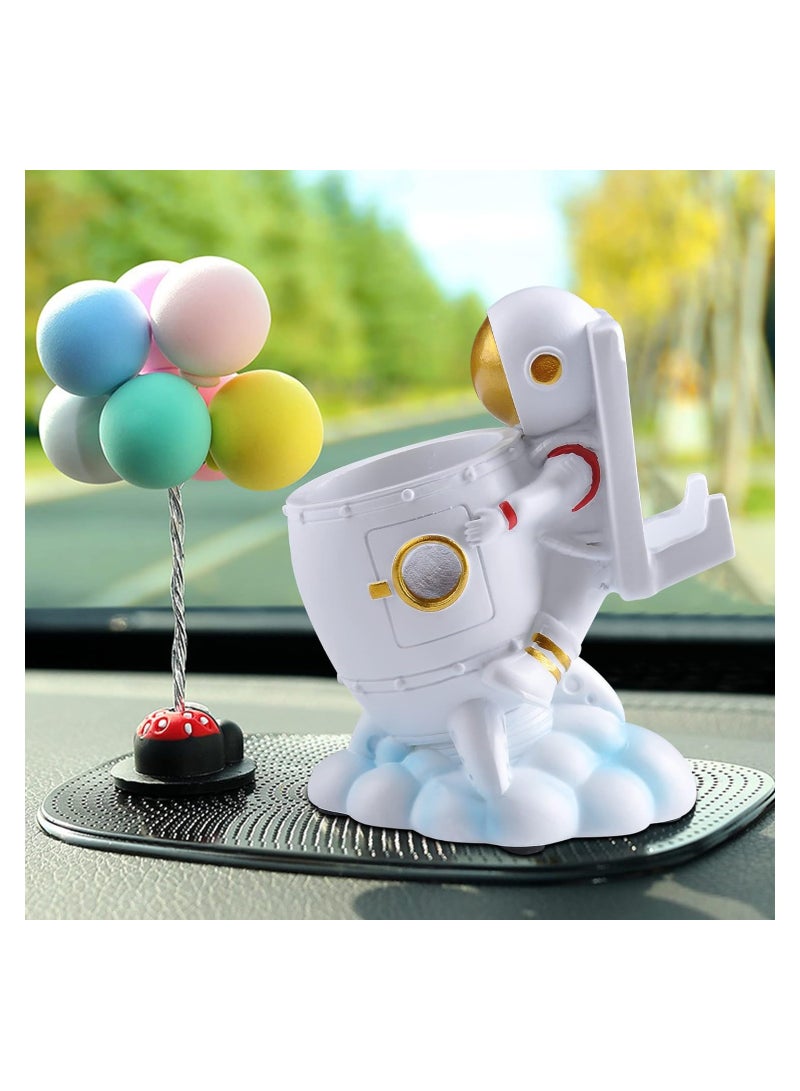 KASTWAVE Astronaut Pen Holder, for Kids Astronaut Pen Organizer Fairy Figure Pen Holder, for Desk Decoration, Back to School Gift, for Kids (Embrace Rockets) - Image 3