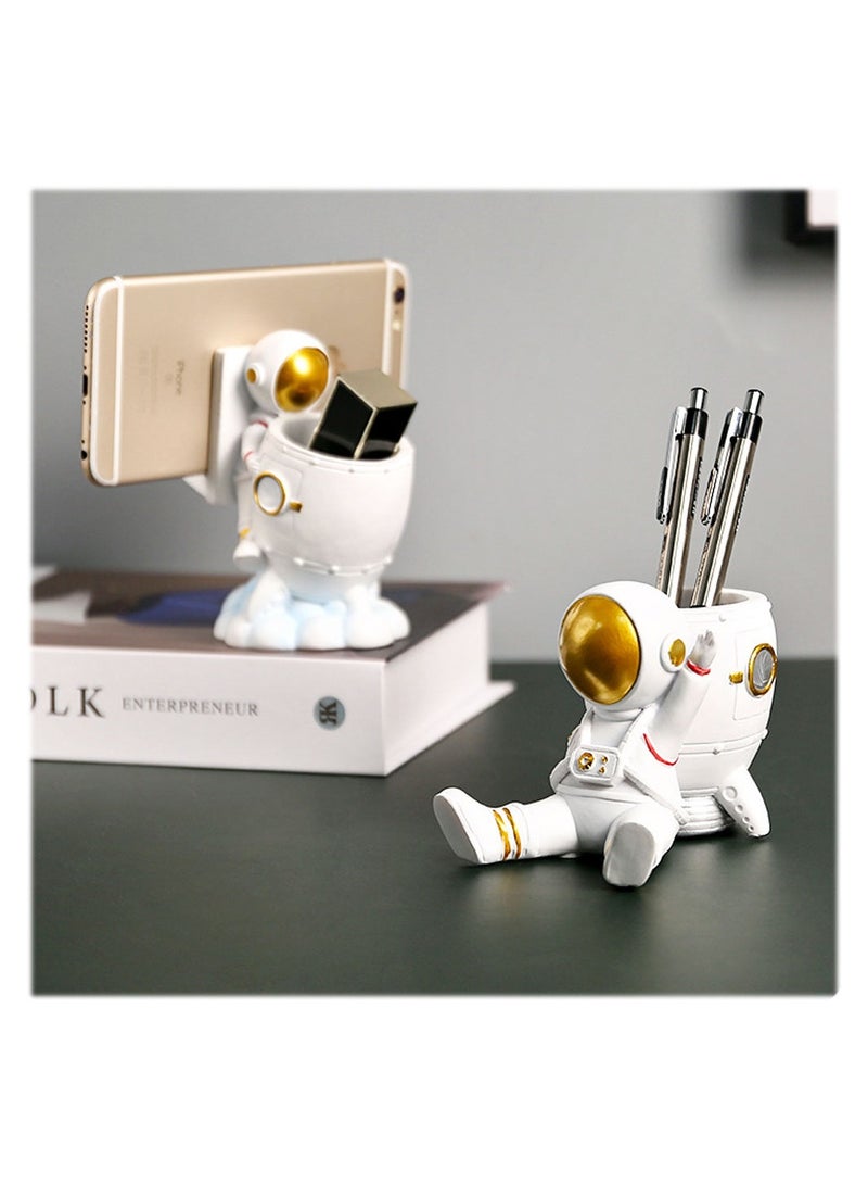 KASTWAVE Astronaut Pen Holder, for Kids Astronaut Pen Organizer Fairy Figure Pen Holder, for Desk Decoration, Back to School Gift, for Kids (Embrace Rockets) - Image 4