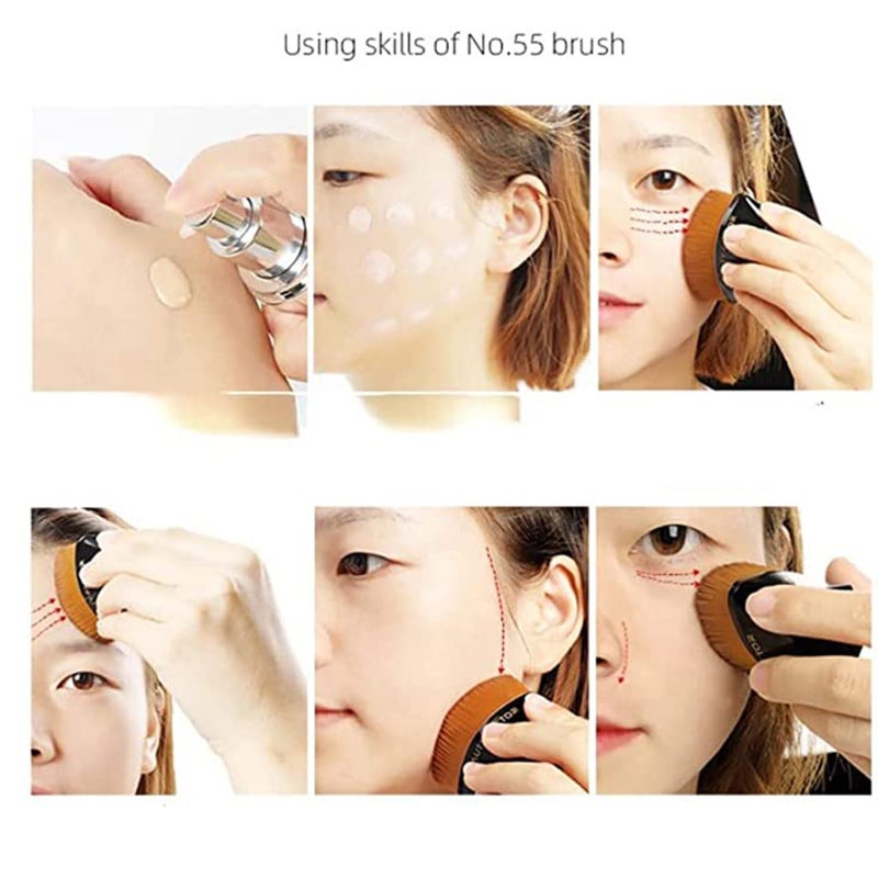 Flat Top Foundation Brush Makeup Brush Face Brush for Blending Liquid Cream Powder Cosmetic brush with Protective Case - Image 4