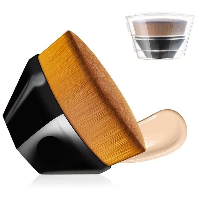 Flat Top Foundation Brush Makeup Brush Face Brush for Blending Liquid Cream Powder Cosmetic brush with Protective Case - Image 1