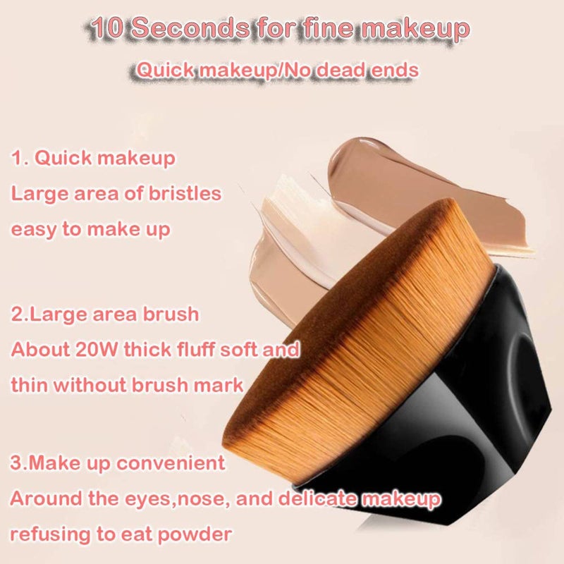 Flat Top Foundation Brush Makeup Brush Face Brush for Blending Liquid Cream Powder Cosmetic brush with Protective Case - Image 2