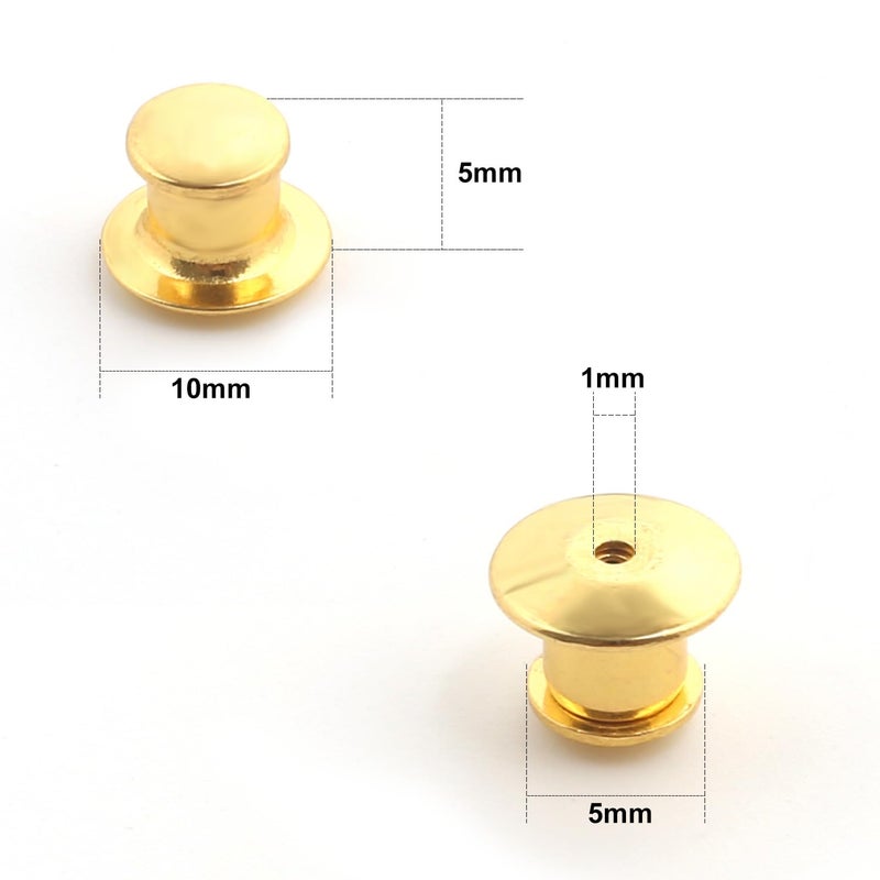 suyncyi 30 PCS Locking Pin Backs,Locking Pin Keepers,Metal Pin Backing for Brooch Enamel Lapel Pin Lock(Golden) - Image 2